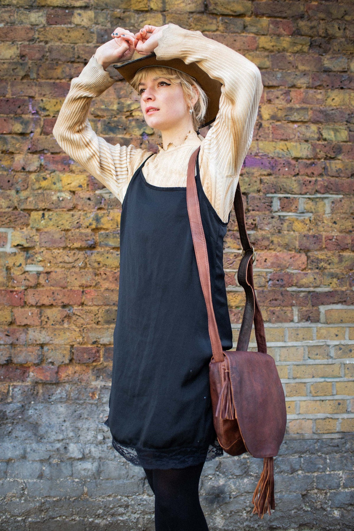 Soft Brown Leather Fold Over Saddle Bag