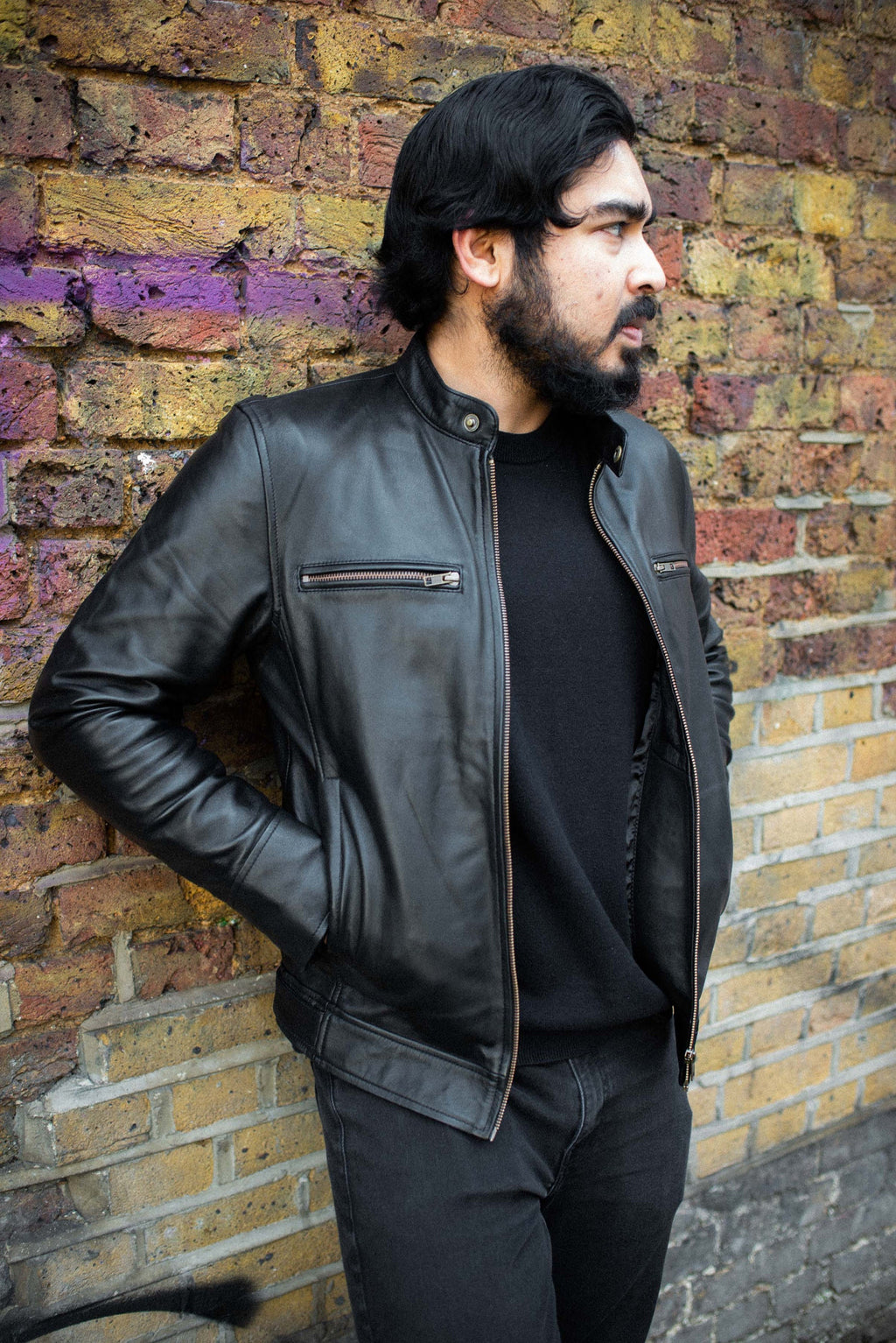 Soft Black Leather Motorcycle Biker Jacket