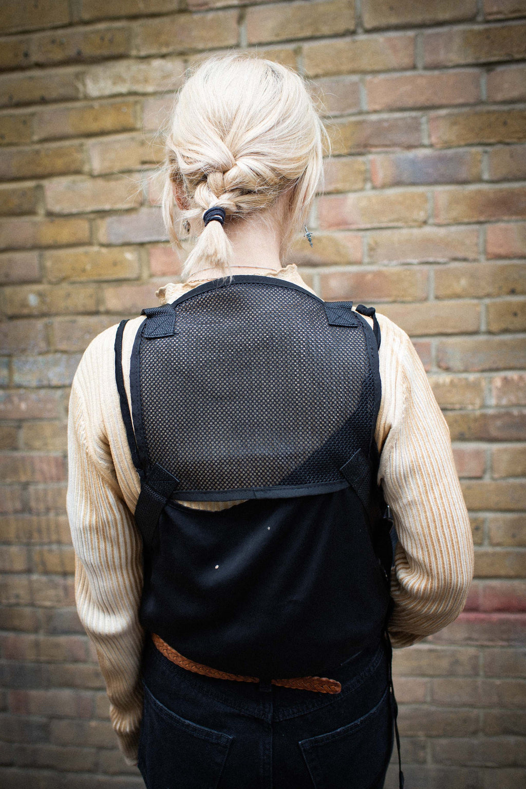 Leather Chest Harness Bag In Black