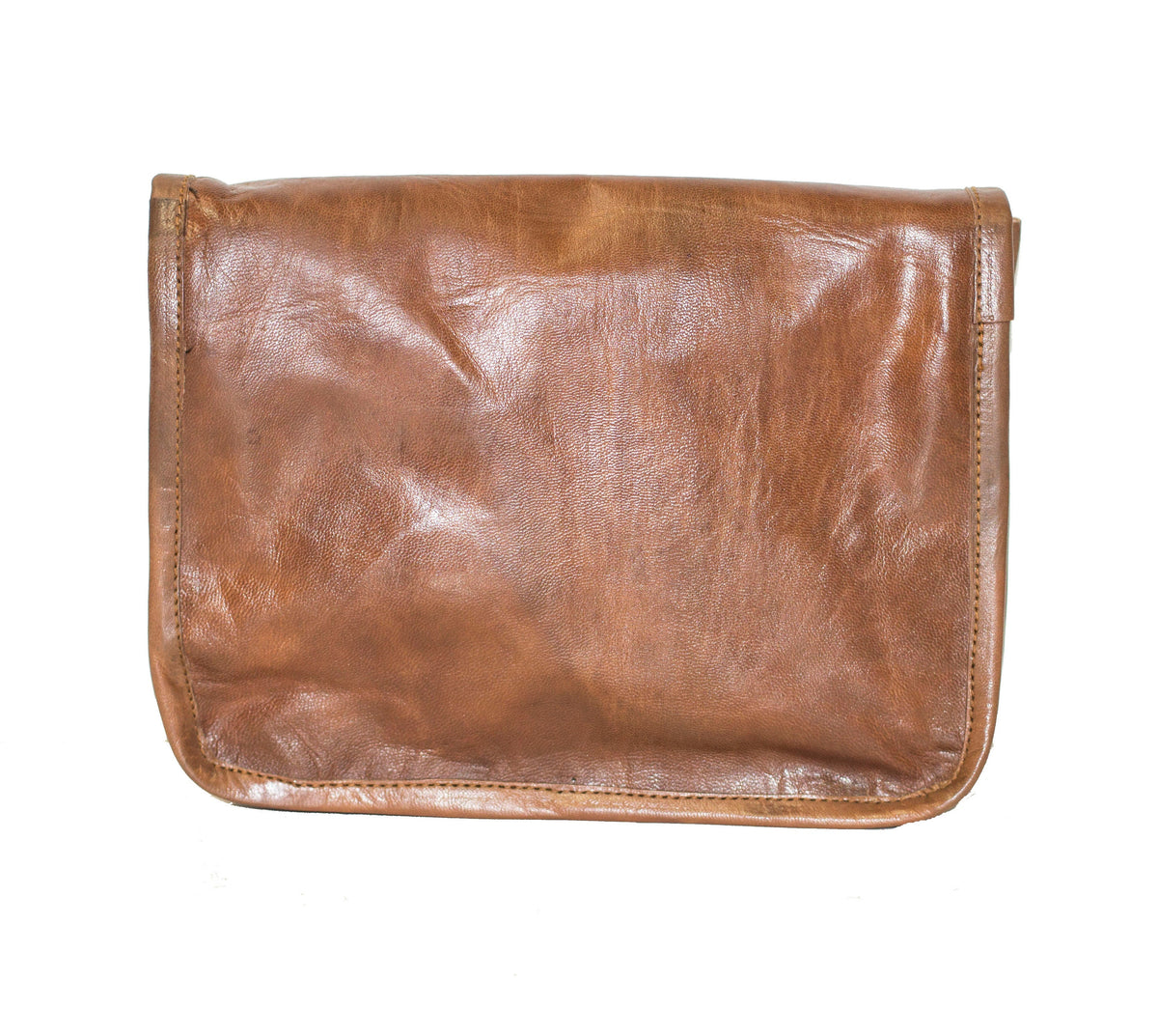 Small Leather Messenger Bag Satchel In Natural Tan