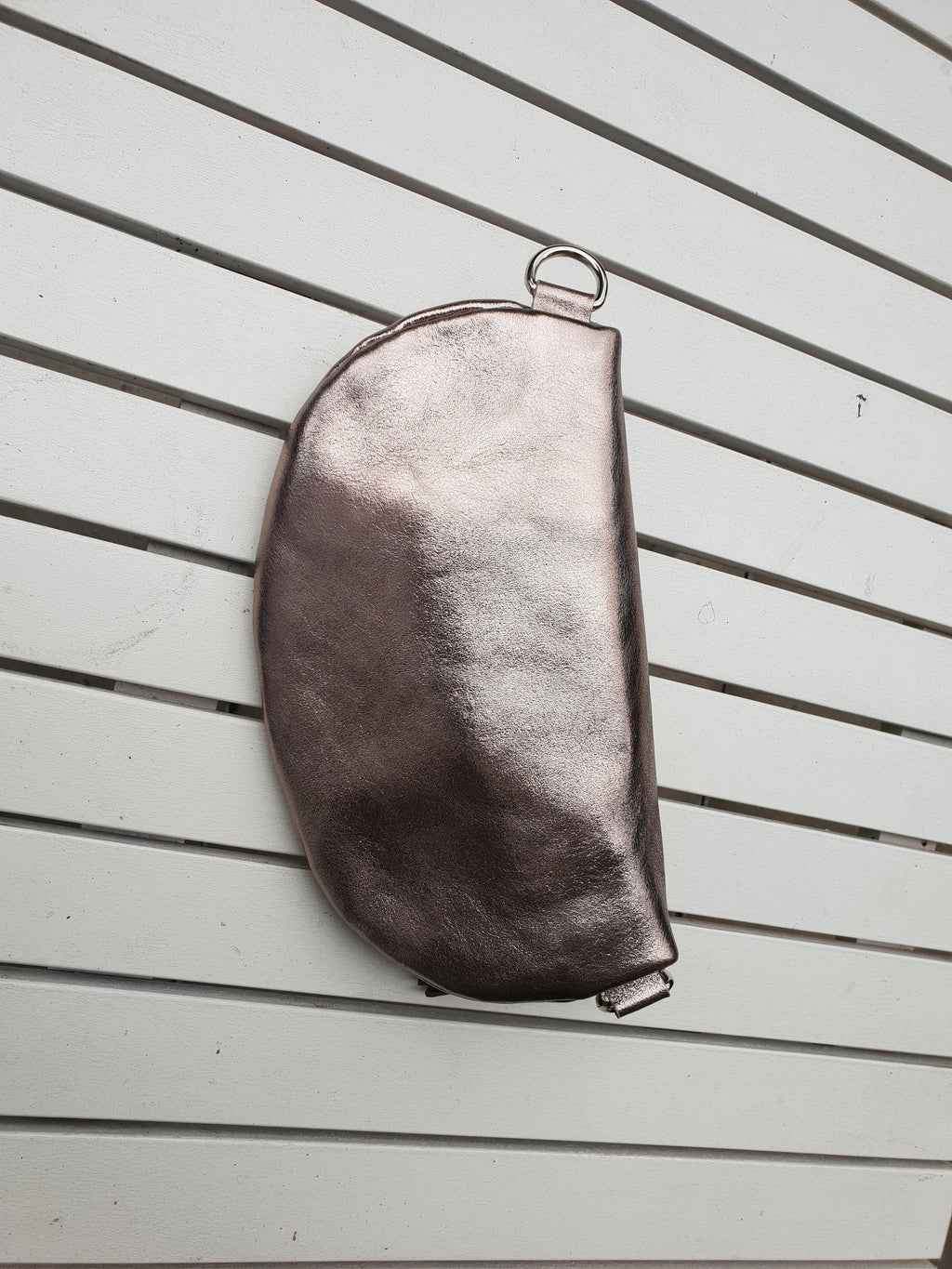 Silver Leather Glitter Effect Cross Body Bumbag