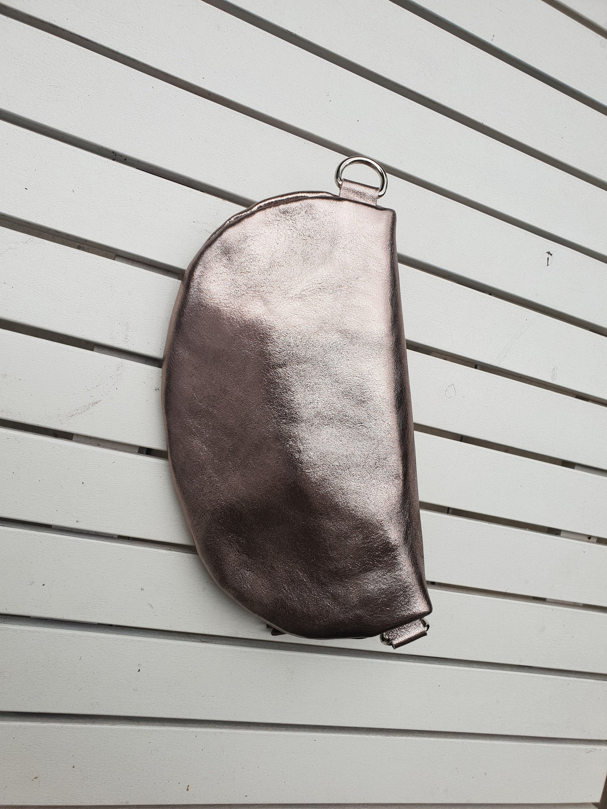 Silver Leather Glitter Effect Cross Body Bumbag