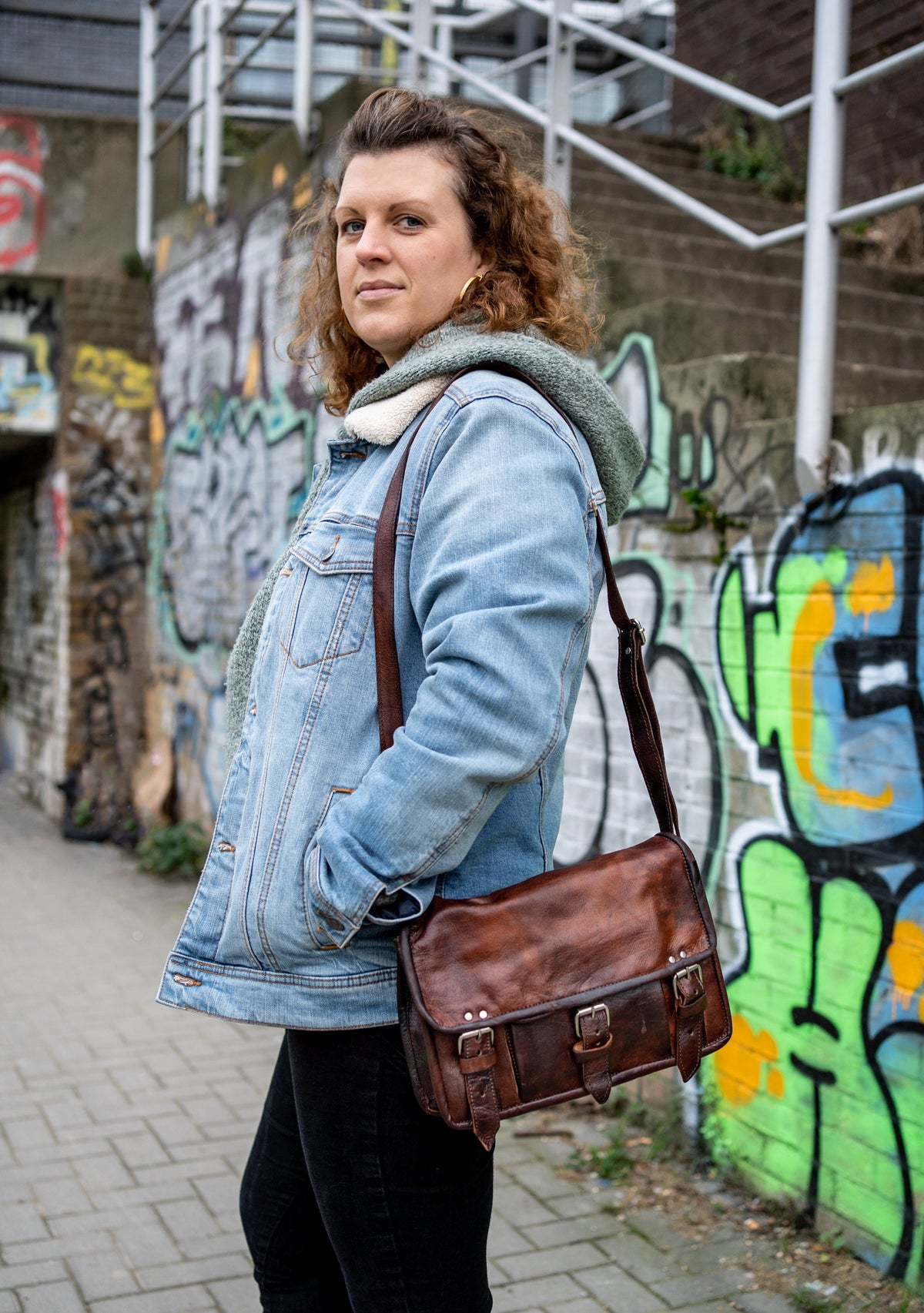 Oil Tanned Moroccan Leather Messenger Bag Satchel