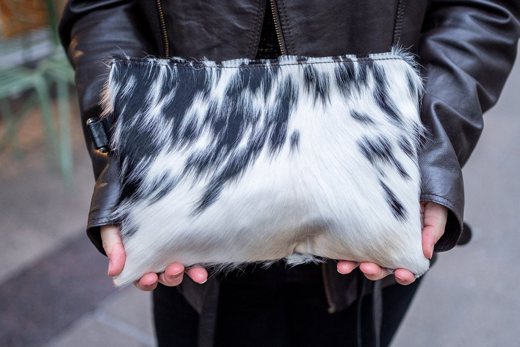 Cowhide Purse With Shoulder Strap