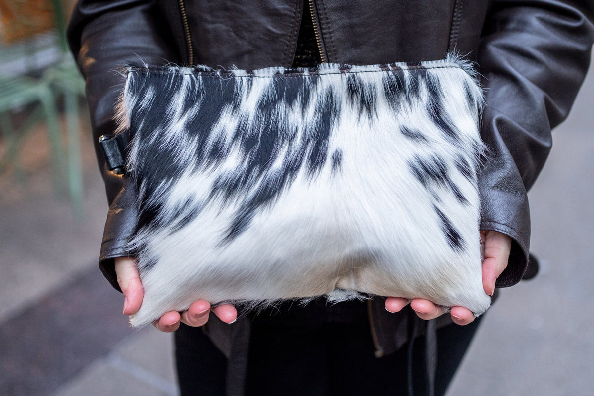 Cowhide Purse With Shoulder Strap