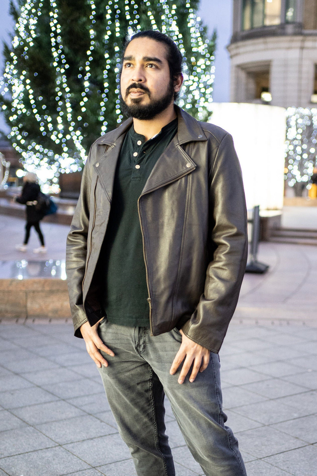 Classic 80's Style Lambskin Biker Jacket