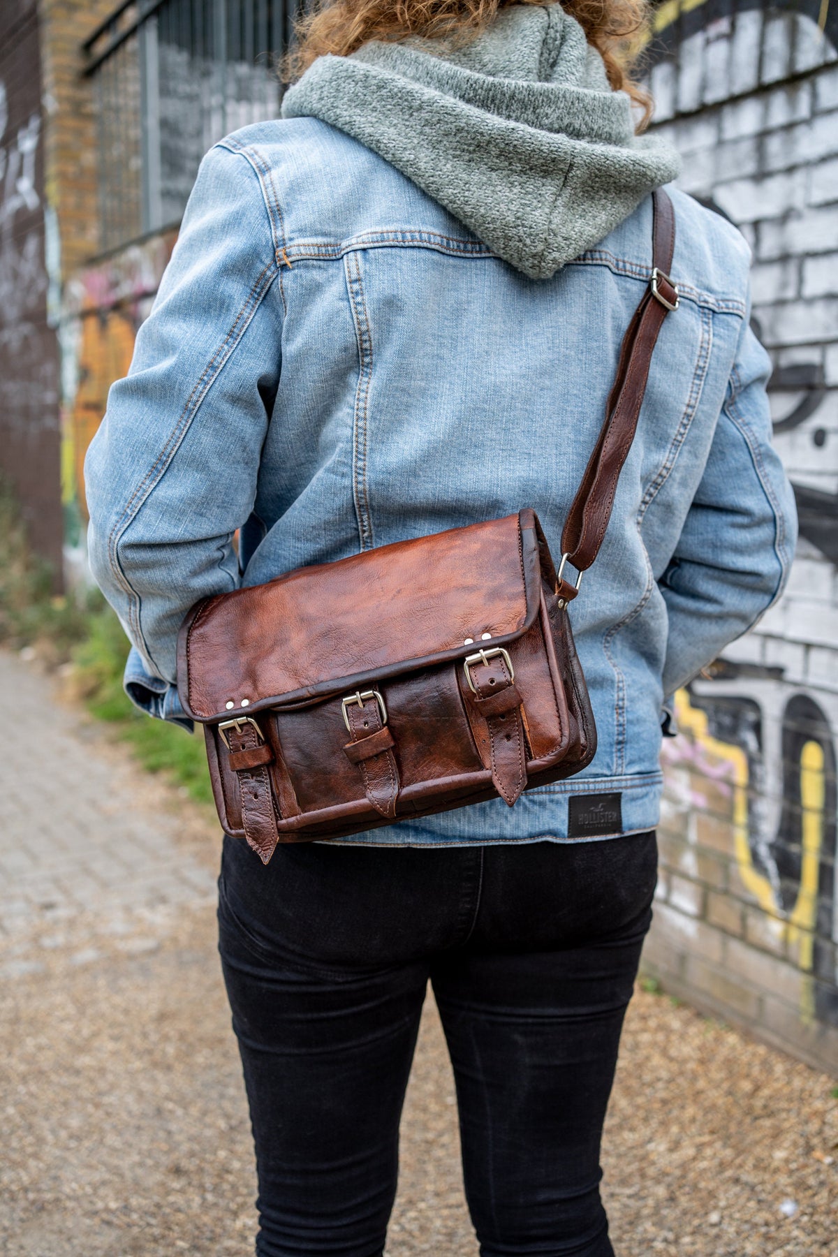 Oil Tanned Moroccan Leather Messenger Bag Satchel