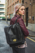 Briefcase Box Backpack With Brass Clasp | Black Hunter Leather