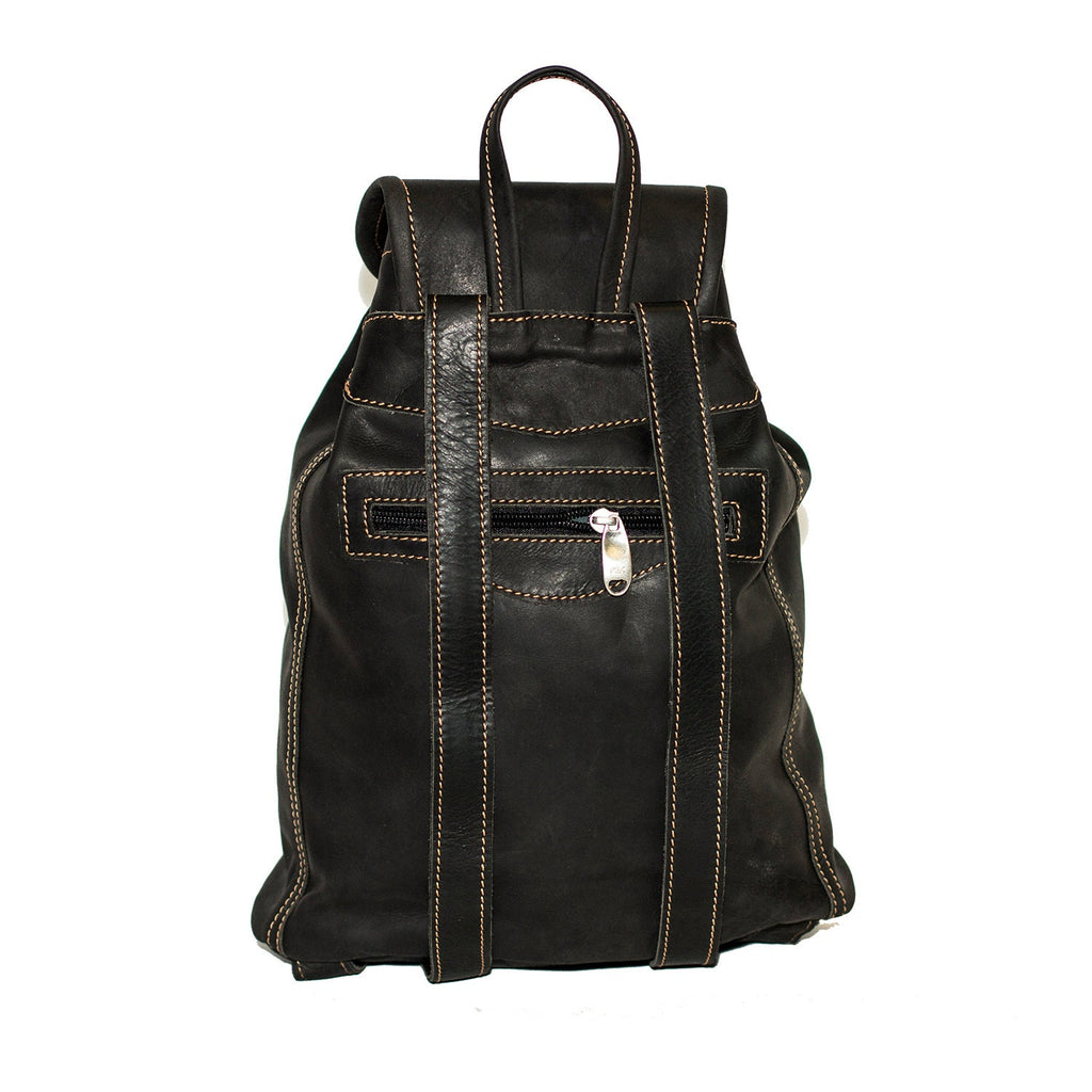 Premium Hunter Leather Rucksack In Black