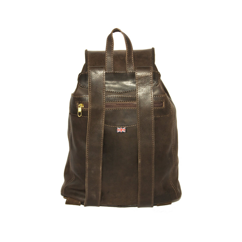 Premium Hunter Leather Rucksack Backpack In Brown