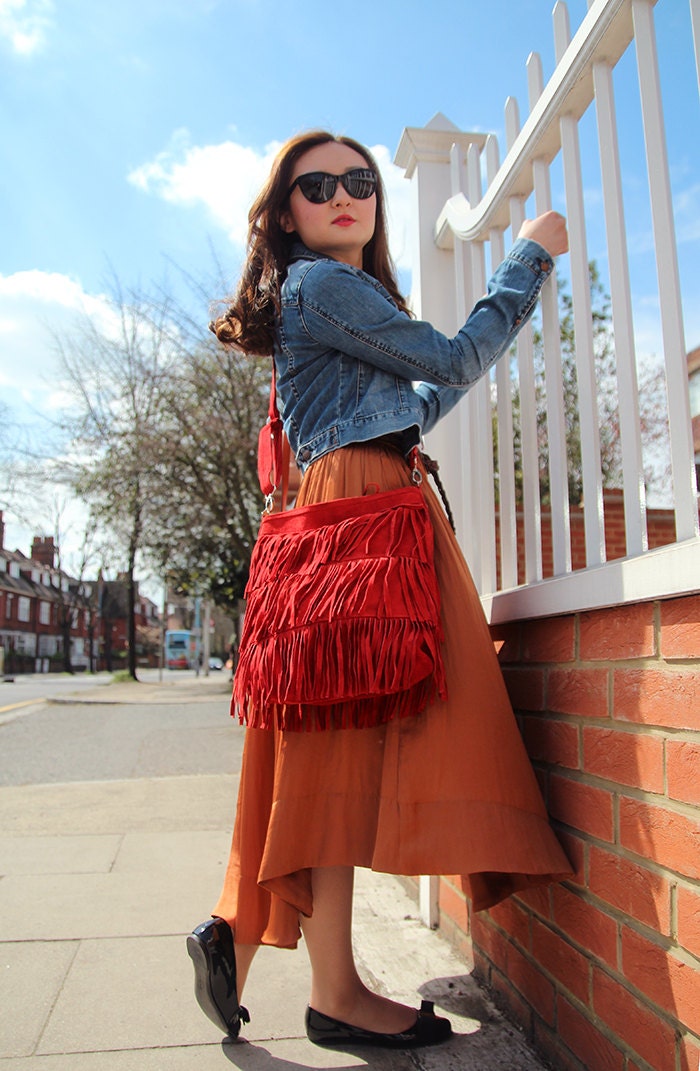 Suede Fringe Festival Summer Shoulder Bag