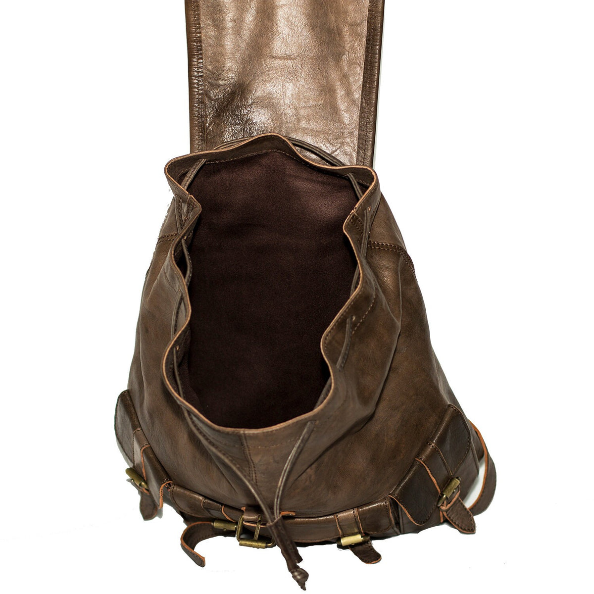 Grey Leather Festival Weekend Rucksack Soft