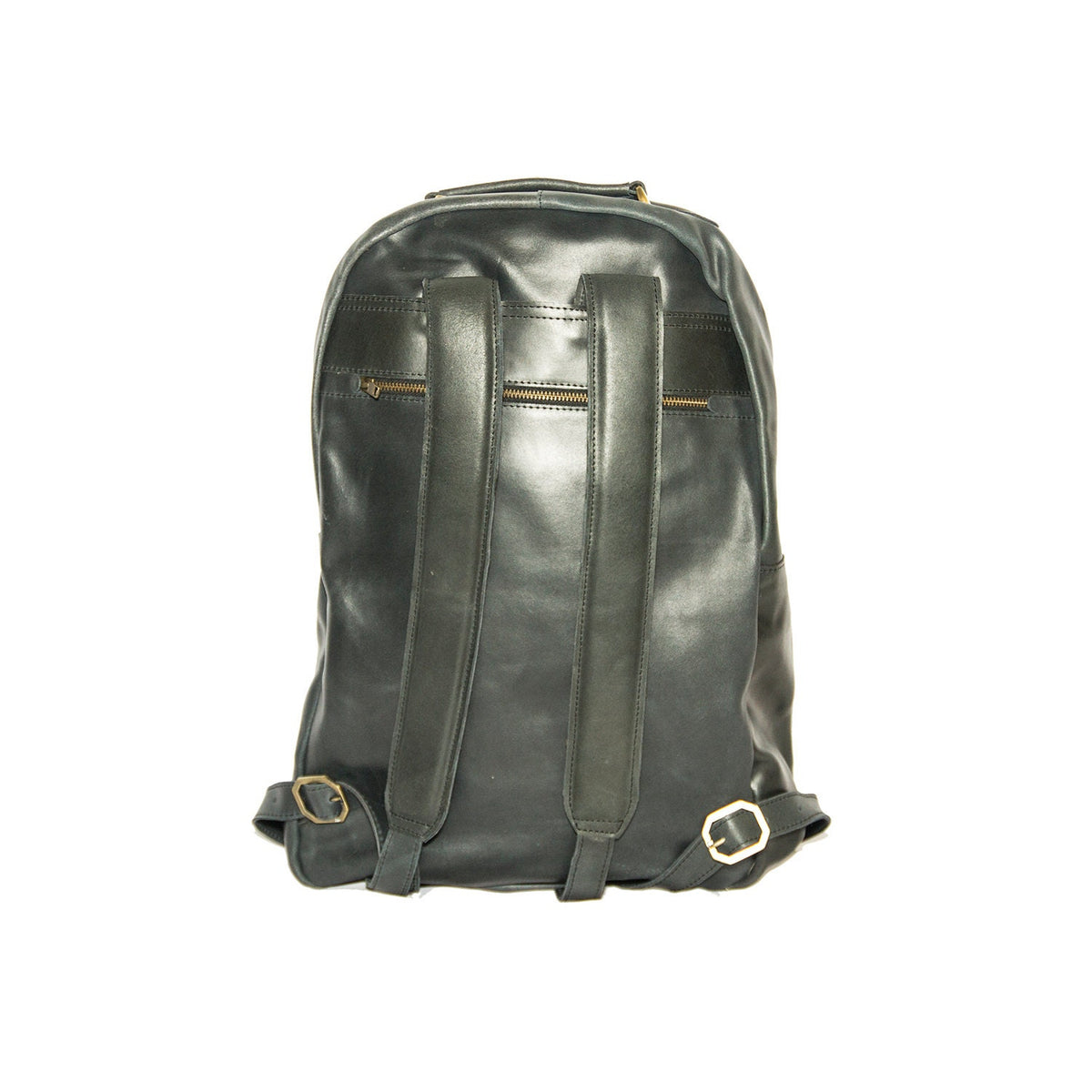 Waxed Leather Office Backpack In Navy Blue