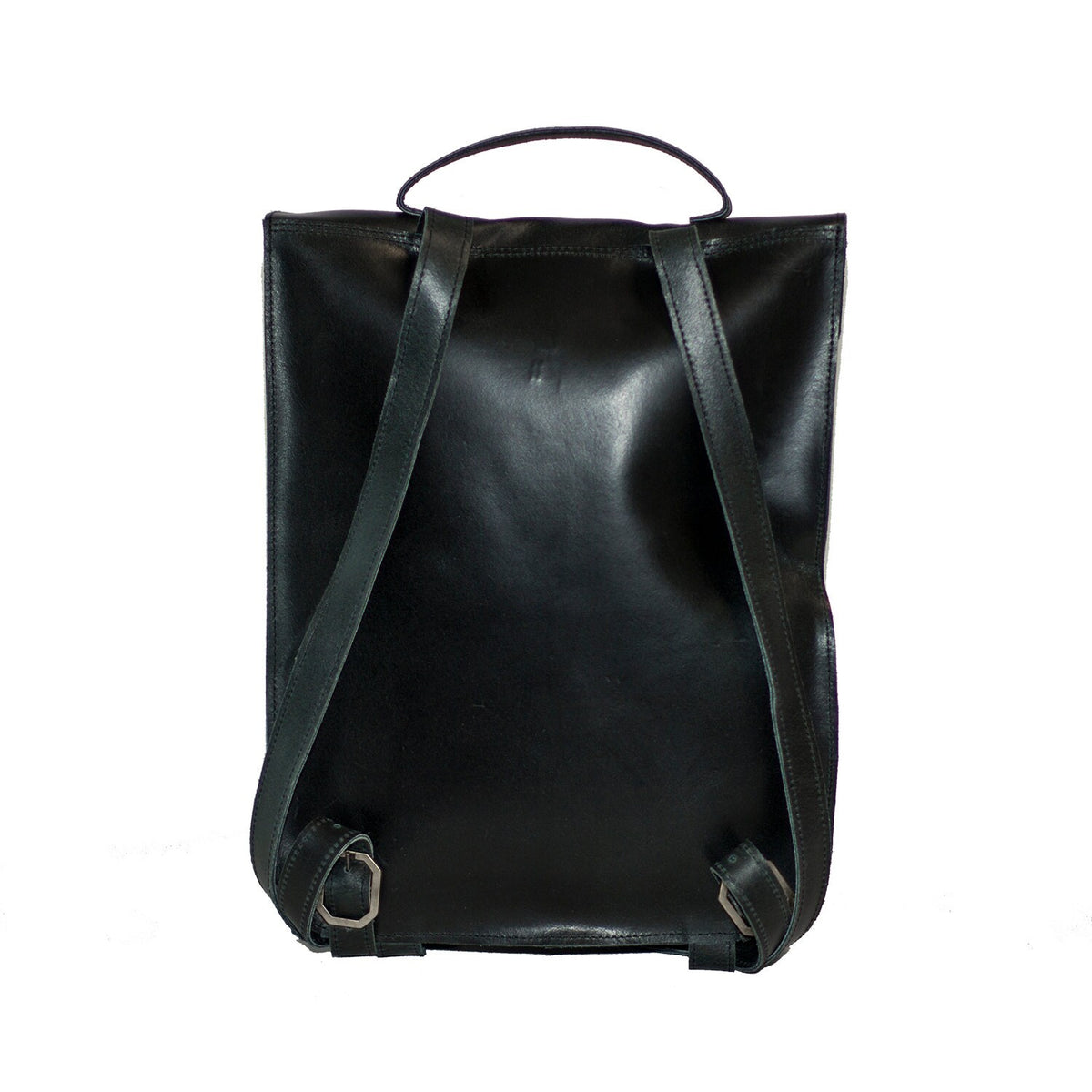 Black Leather Continental Backpack