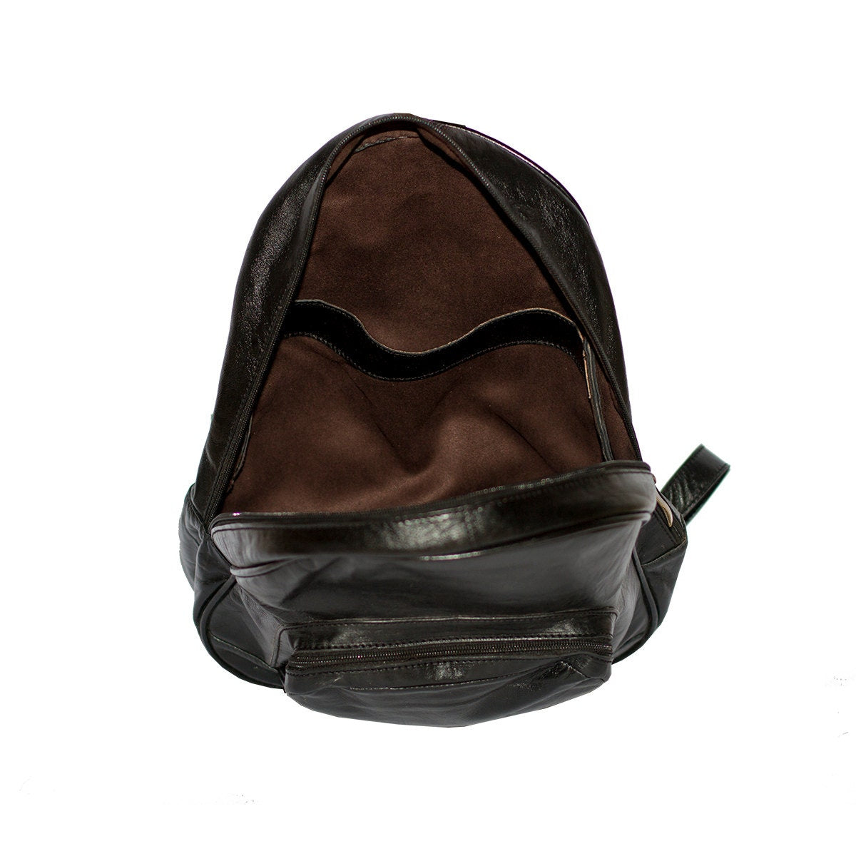 Leather Backpack In Black Retro Style