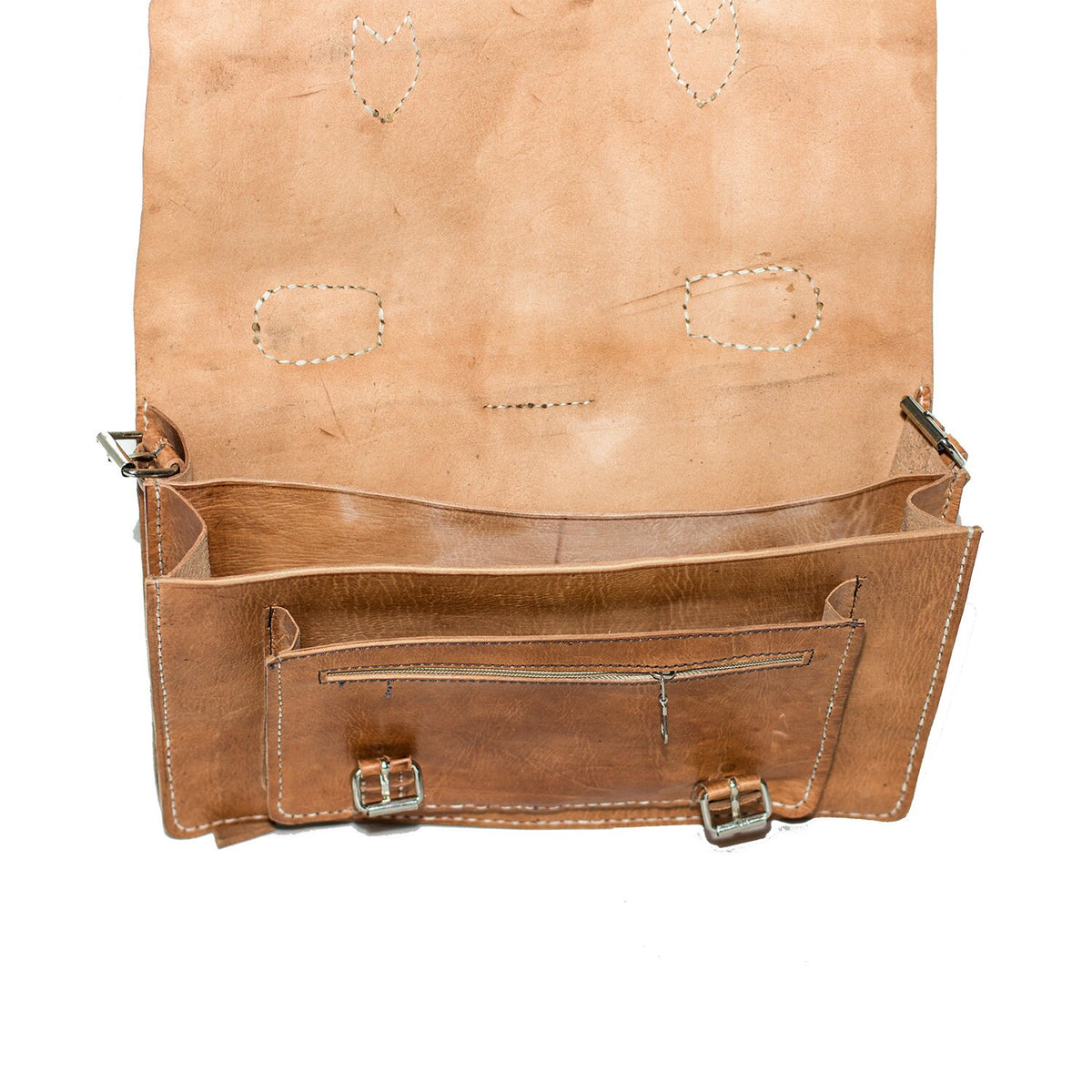 Moroccan Leather Satchel Backpack In Tan Leather