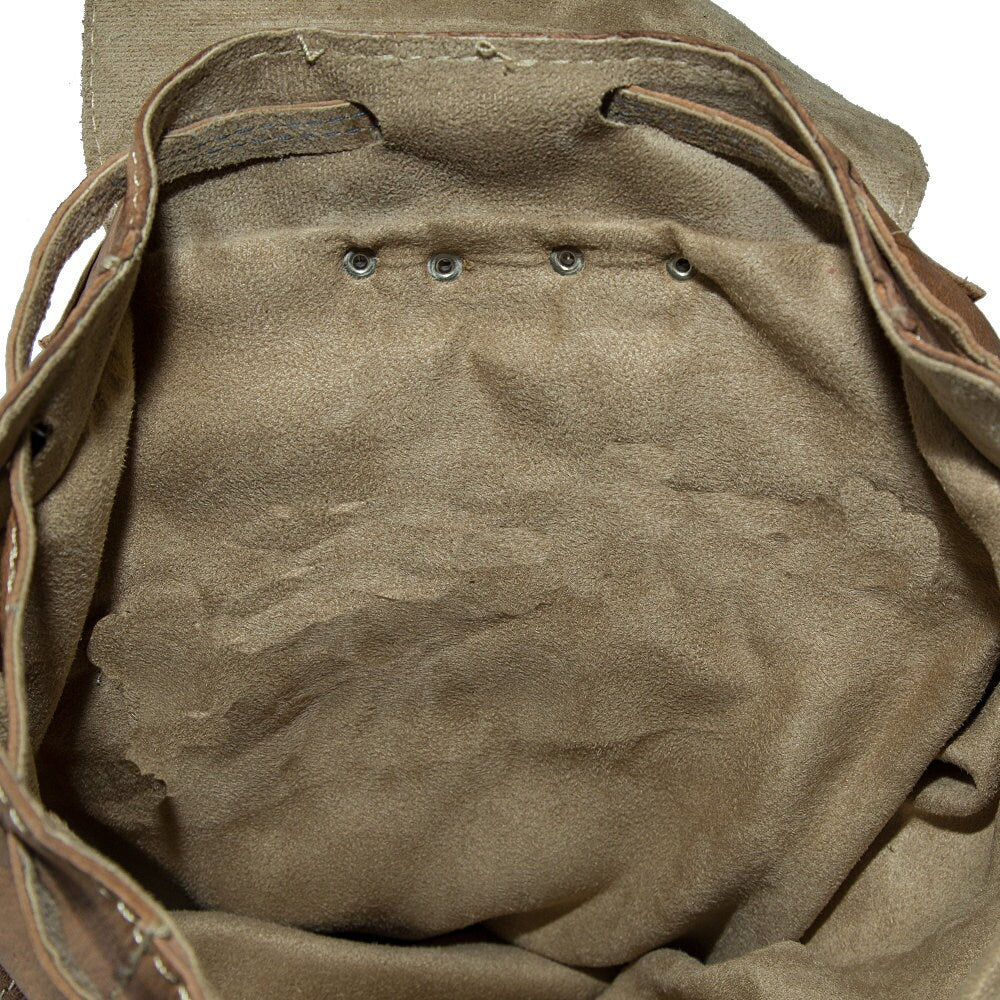 Vintage Style Tan Brown Leather Rucksack Backpack