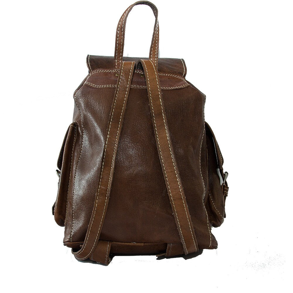 Brown Leather Rucksack Backpack